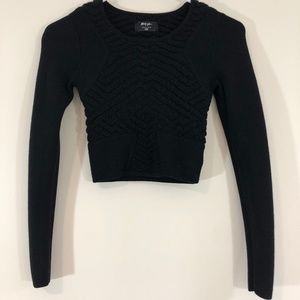 [125] NASTY GAL Fitted Long Sleeve Crop Top